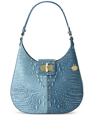 Brahmin Fallon Denim Secour Medium Leather Shoulder Bag