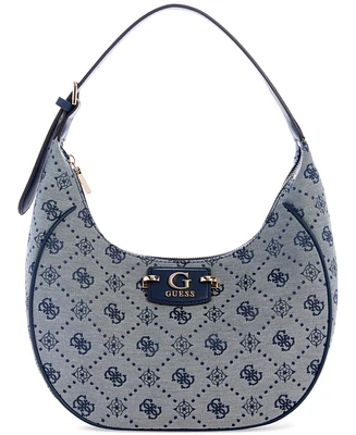 Guess Neda Medium 4G Peony Logo Hobo Shoulder Bag