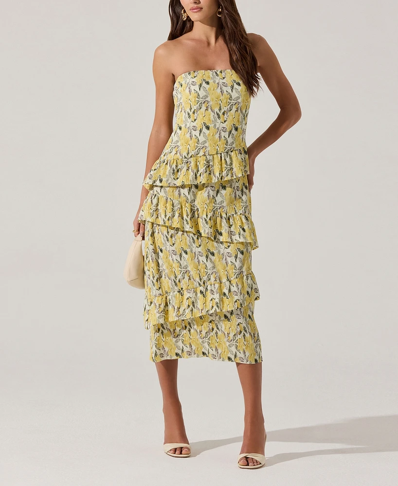 Astr the Label Women's Tiered Asymmetrical Ruffle Dress