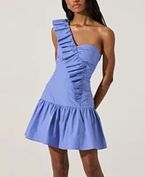 Astr the Label Women's Asymmetrical Ruffled Cotton Mini Dress