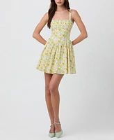 Astr the Label Women's Ruched Cotton Mini Dress
