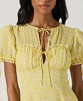 Astr the Label Women's Puff-Sleeve Bow-Detail Dress