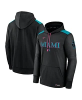 Nike Men's Black Miami Marlins 2025 City Connect Authentic Collection Therma Pullover Hoodie