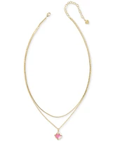 Kendra Scott Pave & Color Mother-of-Pearl Layered Pendant Necklace, 15" + 3" extender