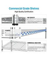 3 Tier Wire Shelving Unit, 1050 Lbs Nsf Height Adjustable Metal Garage Storage Shelves, Heavy Duty Storage Wire Rack Metal Shelves