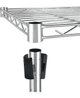 Simple Deluxe Heavy Duty 1-Shelf Shelving, Adjustable Storage Units, Steel Organizer Wire Rack, 30" W x 14" D x 15" H, Chrome