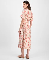 Nautica Jeans Women's Short-Sleeve Belted Mid Dress