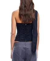 Lioness Women's Island Ruched Scarf-Trim Tube Top