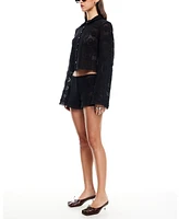 Lioness Women's Babydoll Cotton Open-Weave Shorts