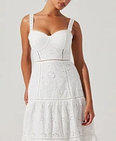Astr the Label Women's Pellagia Lace-Trim Midi Dress