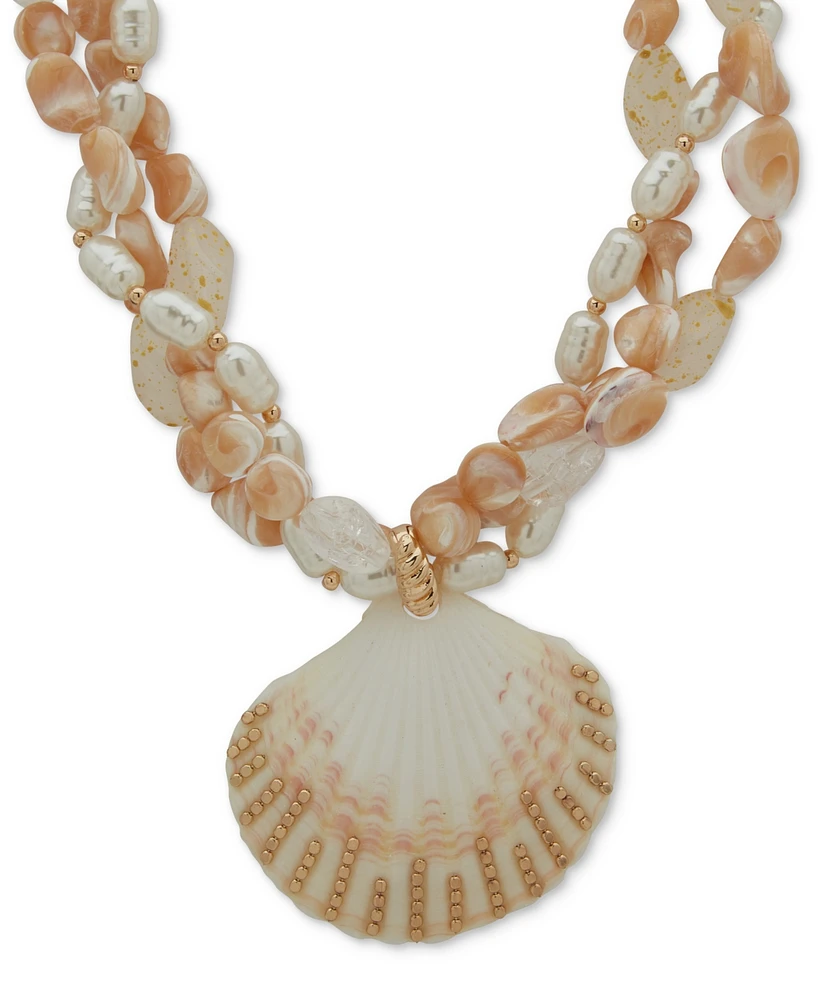 lonna & lilly Gold-Tone Shell 26" Adjustable Pendant Necklace