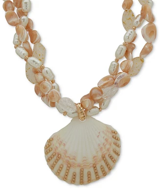 lonna & lilly Gold-Tone Shell 26" Adjustable Pendant Necklace