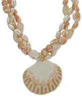 lonna & lilly Gold-Tone Shell 26" Adjustable Pendant Necklace