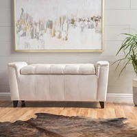 Versatile Storage Bench Stylish Ottoman with Hidden Storage and Comfy Seat