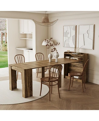 Modern Extendable Dining Table with Storage