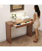 Dark Wood Bar Table with Drawers: Both Stylish and Functional