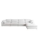 Cloud Modular Sectional Sofa 160" Down Filled Comfort L Shaped Sofa Couch for Living Room,4 Seater and 1 ottoman