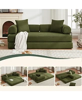 78.5" Folding Convertible Out Sleeper Sofa Bed,4-in-1 Diy Combination Convertible Sofa, 3 seat, Folding Sleeper Sofa, King Size, Bedroom,Apartmen