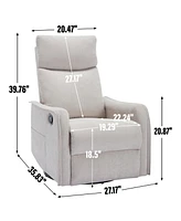 Heat Massage Manual Recliner Chair with Rocker and Swivel in Fabric for Living Room