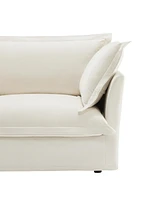 U Shape Sectional Sofa, Armless with Ottoman and French Edge, Comfortable Deep Seat