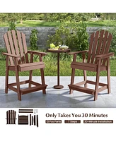 Hdpe Patio Chair with Armrest and Footrest for Indoor Outdoor