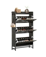 Shoe Cabinet, Entry Home Shoe Cabinet, Entrance Balcony Storage Cabinet, Large Capacity Shoe Rack, Grey