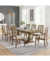 Retro Upholstered Arm Dining Chairs (Set of 2)