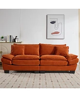 Comfy Corduroy Sleeper Sofa with Pillows for Home or Office