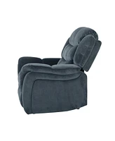 Oversized Glider Recliner with Steel Gray Plush Fabric for Timeless Comfort