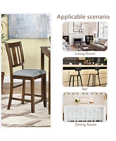 Dining Room Furniture Counter Height Chairs Set for 4, Kitchen Chair with Padded Seat, Walnut