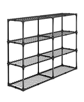 Heavy-Duty 4-Shelf Wire Rack (2-Pack) with Cover: 880 lbs Capacity, Anti-Rust, Anti-uv