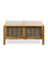 Acacia Wood 4-Seater Chat Set, Teak Finish