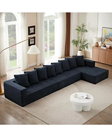 Chenille Modular Sofa – Modern Upholstered Sectional Couch with Plush Seating, Fixed Cushions, and Versatile Design for Living Room, Bedroom, O