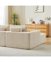 87" Oversized Sectional Lounge Chaise,No Assembly Required,Cloud Plush Loveseat with Reclining Sofa Bed,Fluffy Modern Sleeper Chair for Indoor Li