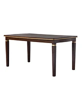 6-Piece Kitchen Dining Table Set, 60" Rectangular Table and 4 High-Back Tufted Chairs & 1 Bench for Dining Room and Kitchen (Black)