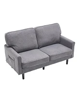 Mid Century Modern Loveseat Sofa with Usb (Gray)