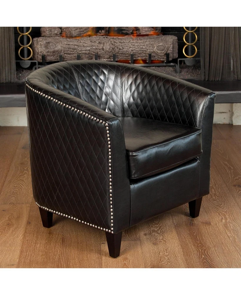 Quilted Elegance: Mia Club Chair with Studs and Comfort