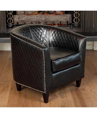 Quilted Elegance: Mia Club Chair with Studs and Comfort