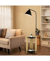 Matte Gold Floor Lamp for Living Room, Office, Reading