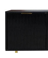 Modern warm Black Tv cabinet for 80 inch Tv Stands, for Living Room Bedroom