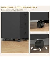 3 Drawer Home Office Storage Cabinet, Office Drawer on Wheels with Removable Tray, Under Desk Printer Stand with Storage