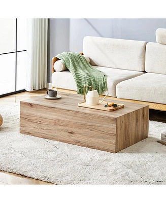 Modern Wood Texture Mdf Coffee Table, Simple, Durable Design (39.3"x23.6"x11.8")