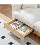 84.64 inches beige three person sofa lift sofa bed with locker sofa bed, sofa soft and comfortable, suitable for bedroom, living room