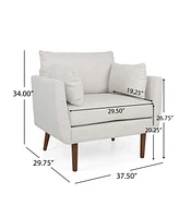Modern Club Chair with Sophisticated Style and Walnut Wood Finish