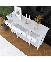 48 inch Long Console Table with 4 Drawers and 1 Bottom Shelf for Entryway Hallway Easy Assembly