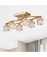 6-Light Crystal Dining Room Ceiling Lamp (Bulbs Included)