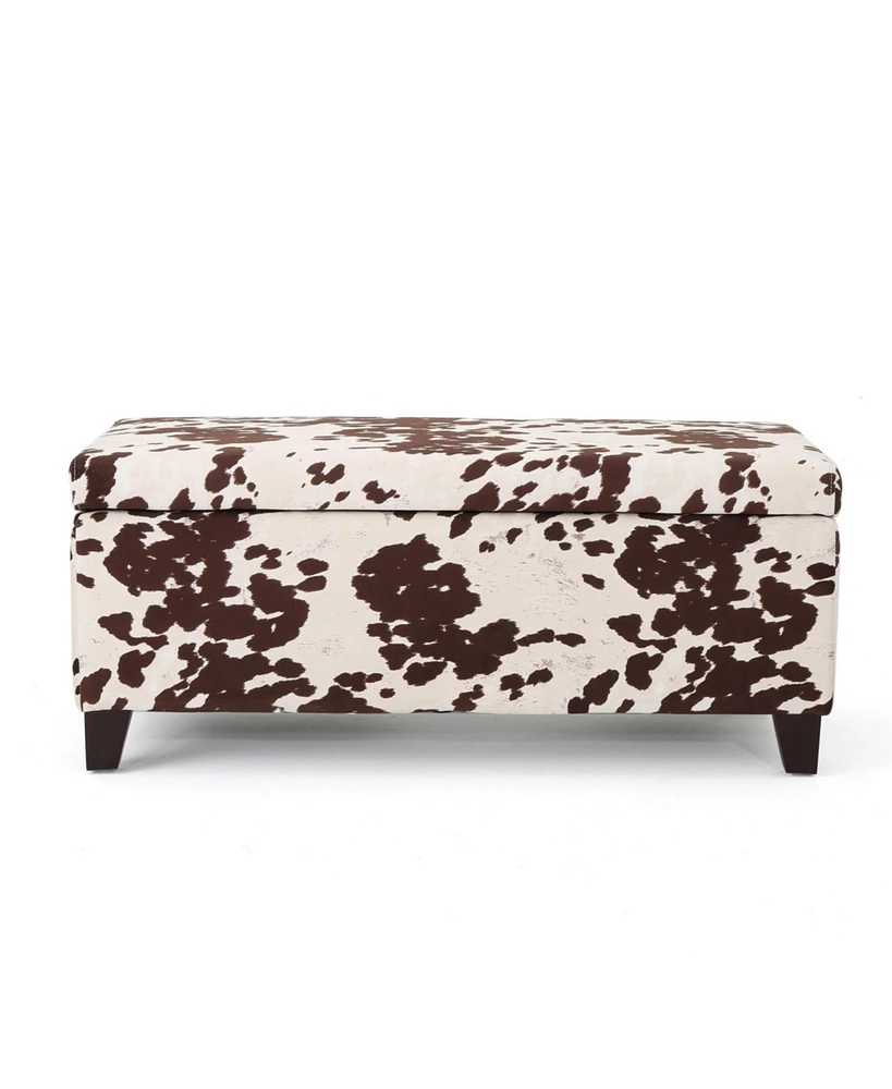 Contemporary Velvet Storage Ottoman with Ample Storage