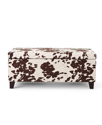 Contemporary Velvet Storage Ottoman with Ample Storage
