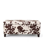 Contemporary Velvet Storage Ottoman with Ample Storage