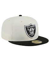 New Era Men's White/Black Las Vegas Raiders Main 59FIFTY Fitted Hat